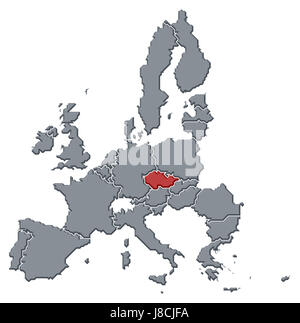 L'Union européenne, la carte, atlas, carte du monde, profile, symboliques, politiques, Banque D'Images