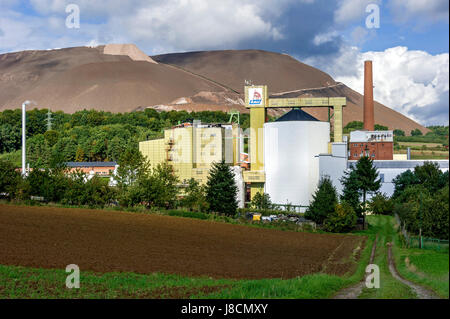 La mienne K  + S Kali, décharge de la mine, Neuhof, Hesse, Allemagne Banque D'Images