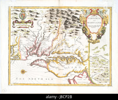 Cette carte de 1756 de la Virginie et du Maryland illustre le tracé géographique et les territoires coloniaux de la région au milieu du XVIIIe siècle. Il fournit un aperçu précieux du paysage colonial américain et des schémas de peuplement. Banque D'Images