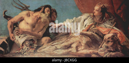 Giovanni Battista Tiepolo, peintre rococo italien, connu pour ses fresques dramatiques et son utilisation magistrale de la lumière et de la couleur dans ses œuvres du XVIIIe siècle. Banque D'Images