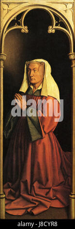 Hubert van Eyck, figure clé de la peinture néerlandaise, est célébré pour son travail détaillé et sa contribution au développement de la Renaissance du Nord Cette œuvre illustre sa maîtrise de la peinture à l'huile et du symbolisme complexe. Banque D'Images