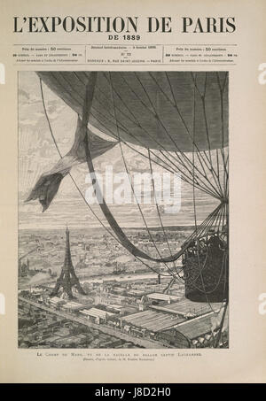 Le champ de Mars, vu de la nacelle du ballon captif Lachambre 2 Banque D'Images