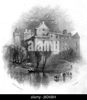Cette gravure, basée sur une peinture de J.M.W. Turner et produite par William Miller, représente Linlithgow, une ville écossaise connue pour son importance historique et sa beauté architecturale. Banque D'Images