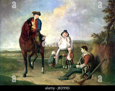 Le portrait d'Edward Penny, marquis de Granby, peint vers 1765, le représente soulageant un soldat malade. Cette image reflète son rôle dans l’armée britannique et son leadership pendant la guerre des sept Yearsâ€™. Banque D'Images