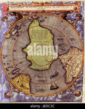 Gerard de Jode 1593 carte Sud de l'hémisphère occidental Banque D'Images