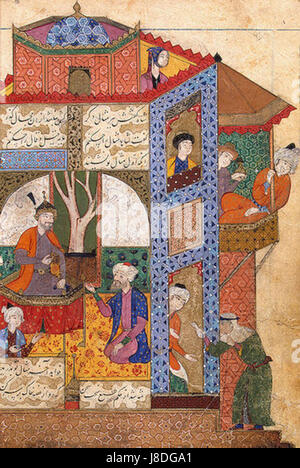 Mahmud de Ghazni et suppliant vieille femme Banque D'Images