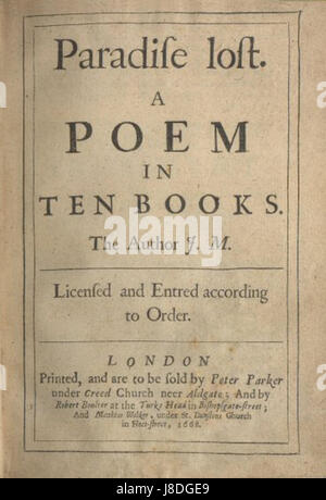 Paradise Lost de John Milton, pierre angulaire de la littérature anglaise, explore les thèmes du libre arbitre humain, de la chute de l'homme et de la justice divine, à travers son récit épique et sa structure poétique profonde. Banque D'Images