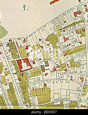 La carte de Kadashi de 1760 est un document géographique historique qui montre la disposition de la région, reflétant potentiellement les divisions territoriales ou administratives au cours de cette période. Banque D'Images