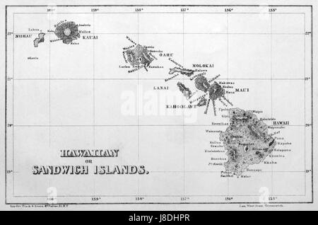 Edward T. Perkins, d'Hawaii ou les îles Sandwich du Sud, 1854 Banque D'Images