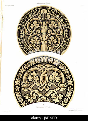 Heiligenkreuz Kreuzgang Glasfenster Rund mit Ausschnitt II Banque D'Images