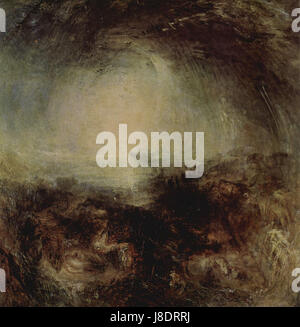 Une peinture de paysage de Joseph Mallord William Turner, illustrant l'approche distinctive de l'artiste de la lumière et de l'atmosphère dans les scènes naturelles. Banque D'Images