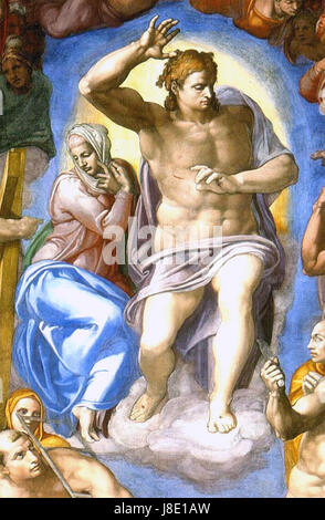 Cette image présente une œuvre de Michelangelo Buonarroti, l'un des artistes les plus renommés de la Renaissance. Il met en valeur sa maîtrise artistique en sculpture, peinture ou design architectural. Banque D'Images