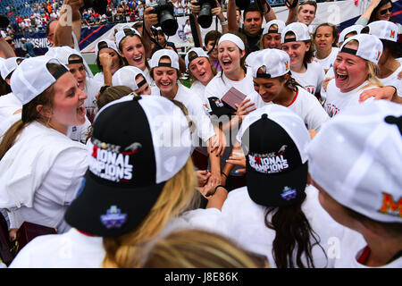 Foxborough, Massachusetts, États-Unis. 28 mai, 2017. Les Maryland Terrapins célébrer sur le champ à la NCAA Division I Women's Lacrosse Championship entre le Boston College Eagles et Maryland Terrapins au Stade Gillette, à Foxborough, Massachusetts, États-Unis. Les Maryland Terrapins vaincre les aigles de la Colombie-Britannique 16-13. Eric Canha/CSM/Alamy Live News Banque D'Images