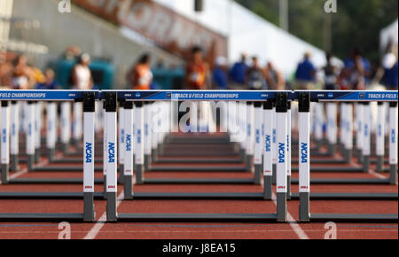 Austin, TX, USA. 27 mai, 2017. Une vue générale des obstacles à la NCAA 2017 Installations d'athlétisme en préliminaire de l'Ouest à l'Université du Texas Mike A. Myers Stadium à Austin, TX. John Glaser/CSM/Alamy Live News Banque D'Images