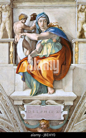 Sibylle Delphique Michelangelo Banque D'Images