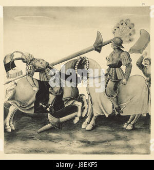 Ce titre fait référence à une reproduction d'une œuvre de 1882, probablement associée au manuscrit de Freydal, qui comprend des illustrations détaillées. 'Tafel 070' se réfère probablement à une plaque ou une image spécifique de la reproduction, reflétant des thèmes médiévaux ou Renaissance. Banque D'Images