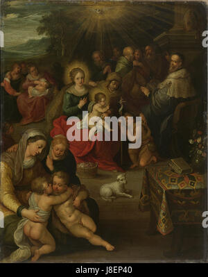 Frans Francken II) Allegorie op het Christuskind Als het Lam Gods Banque D'Images