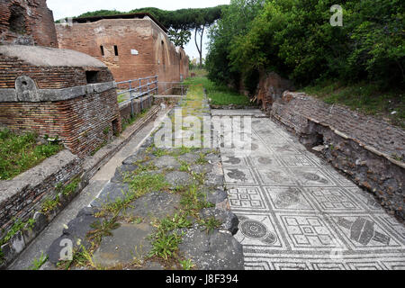 Les ruines à Ostie antique le site archéologique près de Rome en Italie . Banque D'Images