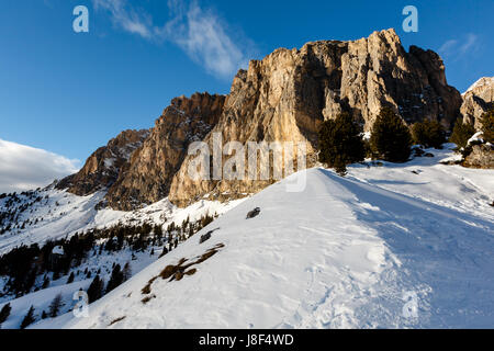 Montagnes Rocheuses sur la station de ski de Colfosco, Alta Badia, Italie, Alpes Dolomites Banque D'Images