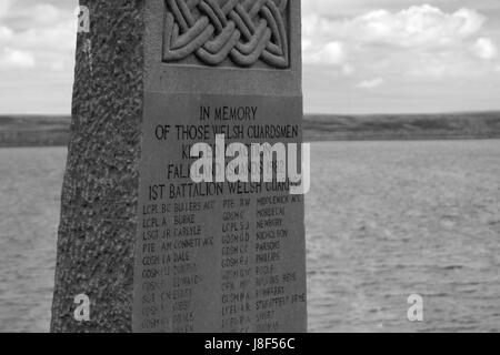 Iles Falkland - Welsh Guards Memorial Banque D'Images