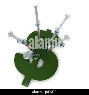 Bleu, Dollar, Dollar, cap, ouvert, le matériel, les médicaments, les drogues, la dépendance à l'anesthésie, Banque D'Images