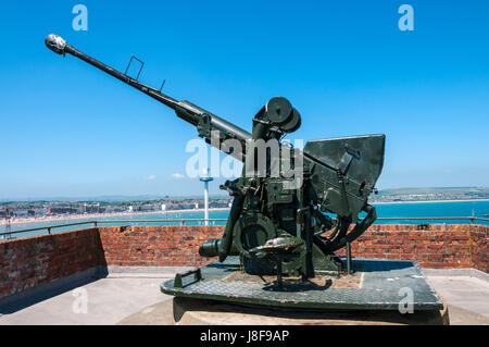 Le Bofors Anti-aircraft gun conçu par la firme suédoise Bofors était une arme populaire parmi les alliés de l'ouest durant la seconde guerre mondiale 2 Banque D'Images