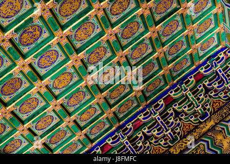 Modèle de plafond, Imperial Hall des cieux, l'entrepôt céleste, Temple du Ciel, Beijing, Chine Banque D'Images