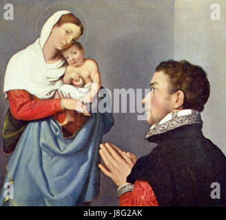 Giovanni Battista Moroni un gentleman en adoration devant la Vierge de la National Gallery of Art Banque D'Images