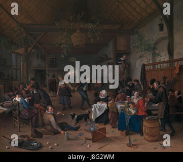 Revels dans une taverne avec un couple dansant, par Jan Steen Banque D'Images