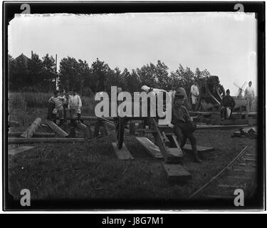 Photographie historique de Diemerdam dans la municipalité de Diemen, aux pays-Bas, prise par Jacob Olie, un photographe remarquable du XIXe siècle. Banque D'Images