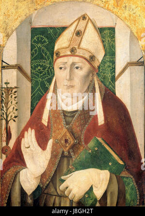Cette œuvre, intitulée 'een heilige, vermoedelijk Bonaventura', est logée dans le Rijksmuseum et représente une figure sacrée, probablement Saint Bonaventure, de l'histoire religieuse. Banque D'Images
