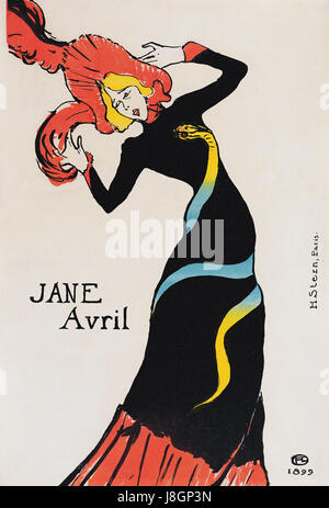 Jane Avril, par Henri de Toulouse Lautrec Banque D'Images