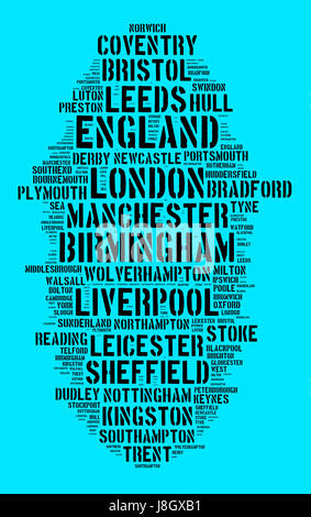 Localités en Angleterre mot concept cloud Banque D'Images