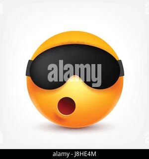 Smiley emoticon,sleep. Avant jaune avec des émotions. L'expression du visage. Emoji 3D réaliste. Funny cartoon character.l'humeur. L'icône Web. Vector illustration. Illustration de Vecteur