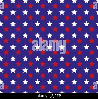 Date de l'indépendance d'Amérique seamless pattern. 4e juillet contexte sans fin. USA national maison de répéter la texture avec des étoiles. Vector illustration. Illustration de Vecteur