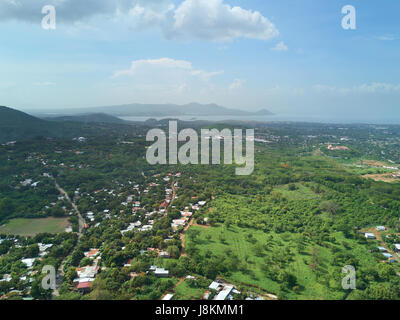 Nature Paysage vert de la ville de Managua en vue aérienne de la capitale Managua Nicaragua.Vue de jour Banque D'Images