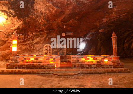 Intérieur de la mine de sel de Khewra, Khewra, Punjab, Pakistan Banque D'Images