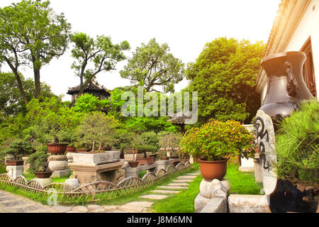 Jardin de Bonsai dans une humble Administrator's Garden, Suzhou, Chine Banque D'Images