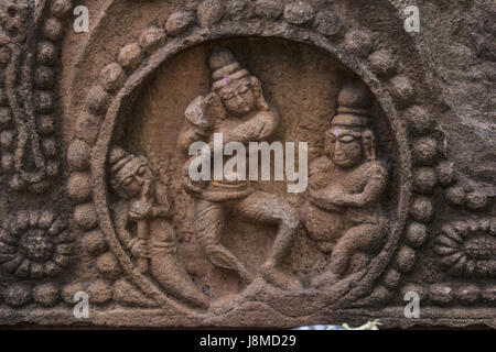 Seigneur Shiva Dance sculpture. Mahakuta Temples, Badami, Karnataka. 6e ou 7e siècle construit par les premiers rois de la dynastie Chalukya Banque D'Images