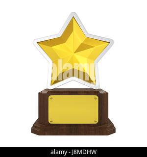 Golden Star Trophy isolé Banque D'Images
