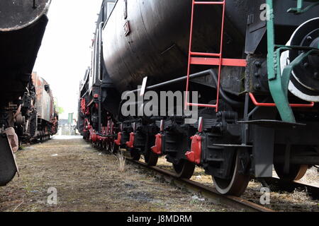 Gros plan sur les détails d'une locomotive à vapeur Banque D'Images