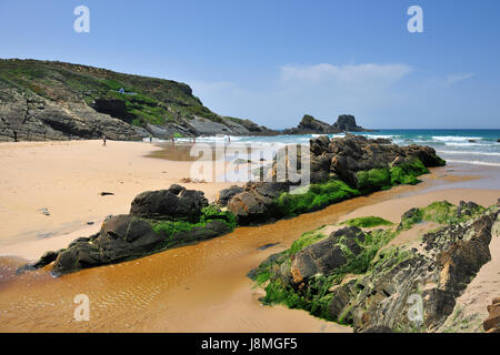 Plage de Zambujeira do Mar. Alentejo, Portugal Banque D'Images