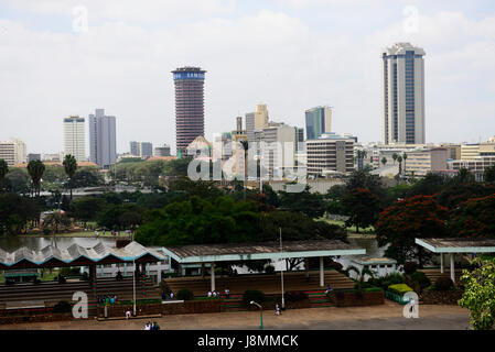 L'horizon moderne de Nairobi, Kenya. Banque D'Images