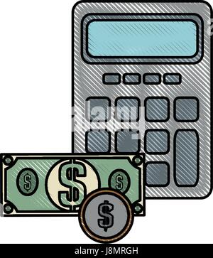 L'impôt sur l'argent calculatrice Illustration de Vecteur