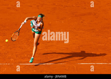 Paris, France, 29 mai 2017, Tennis Open de France : Le joueur français Kiki Mladenovic lors de son premier match à l'Open de France de Tennis 2017 à Roland Garros Paris. Crédit : Frank Molter/Alamy Live News Banque D'Images