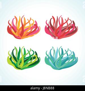 Vecctor algues isolées dans différentes variations de couleurs dessins Illustration de Vecteur