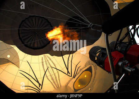 Le gonflage de ballons à air chaud : Détail de brûleurs d'incendie Banque D'Images