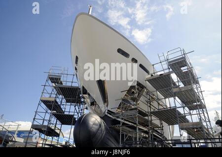 Viareggio (Toscane, Italie), chantiers navals, construction de grands yachts de luxe Banque D'Images