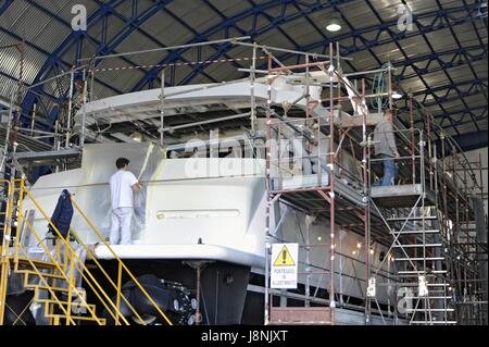 Viareggio (Toscane, Italie), chantiers navals, construction de grands yachts de luxe Banque D'Images