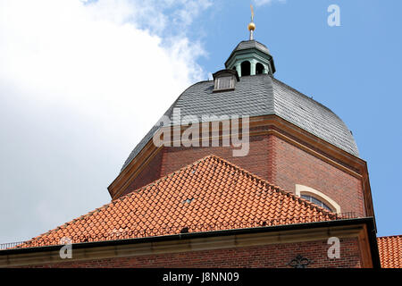 Dome, baroque, la cathédrale, octogonale, romaine, en Westphalie, brique, bleu, Banque D'Images